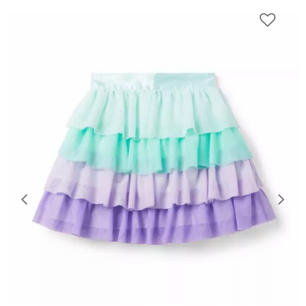 NWT Janie & Jack x Disney Ariel Little Mermaid Tiered Multicolor Skirt, 10